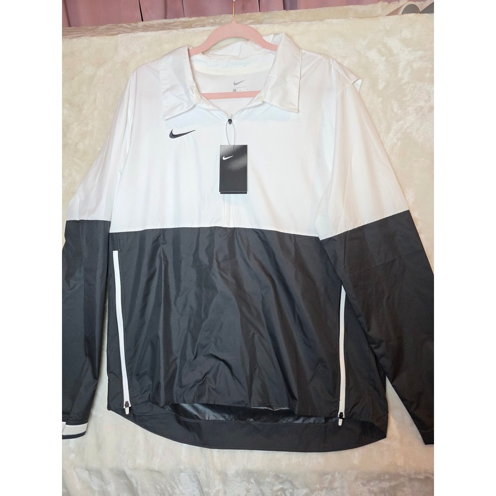 Nike Mens Football Windrunner Quarter Zip Jacket Black White CI4474-100 Size L